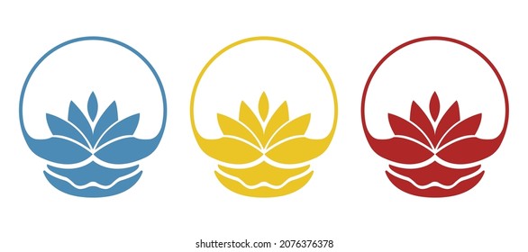 lotus icon on a white background, vector illustration