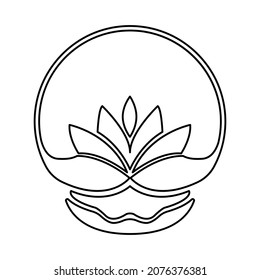 lotus icon on a white background, vector illustration