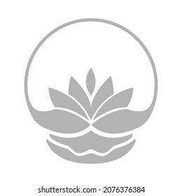 icono de loto en fondo blanco, ilustración vectorial