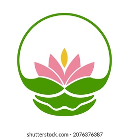 icono de loto en fondo blanco, ilustración vectorial
