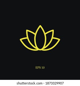 Lotus-Symbol, Vektorgrafik-Umriss.