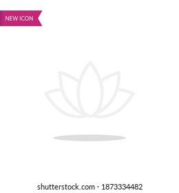 lotus icon, outline vector illustration.