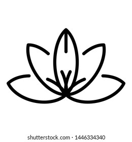 Lotus icon. Outline lotus vector icon for web design isolated on white background