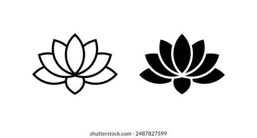 Lotus icon set. Flower Symbol. Lotus flower sign. for mobile concept and web design. vector illustration on white background