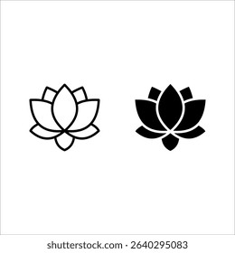 Lotus icon set. Flower Symbol. Lotus flower sign color editable