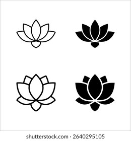 Lotus icon set. Flower Symbol. Lotus flower sign color editable