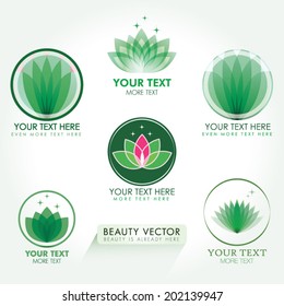 Lotus Icon set in green. Good for Beauty Industry, Beauty Salon, Med Spa, Alternative Medicine, Spa, Beauty, Spa Boutique, Yoga Club, Massage and Recreation, Shiatsu, Natural Healing, Acupuncture