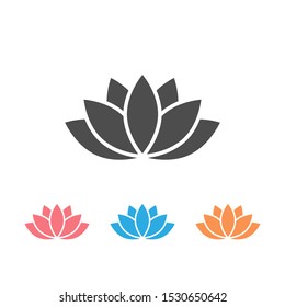 Lotus icon set or Harmony icon on white. Vector illustration