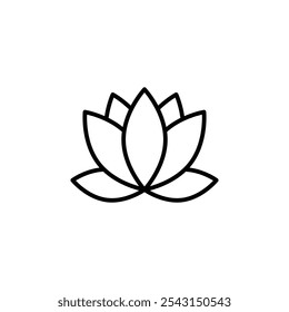 Conjunto de ícones do Lotus. versões com contorno e com preenchimento sólido.