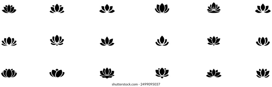 Lotus icon set. Simple lotus icon collection. Lotus flower vector. Vector Illustration. Vector Graphic. EPS 10