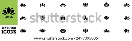 Lotus icon set. Simple lotus icon collection. Lotus flower vector. Vector Illustration. Vector Graphic. EPS 10