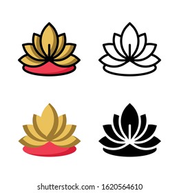 Lotus Icon Set Vector Illustration