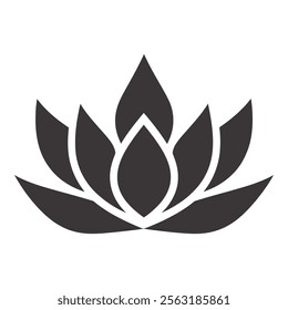 Lotus Icon silhouette vector illustration.