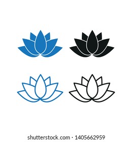 Lotus icon. Simple flat vector illustration.