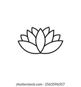 Lotus icon Simple thin line flat symbol