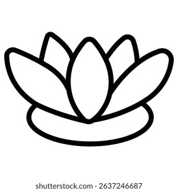 lotus icon Simple thin line stroke