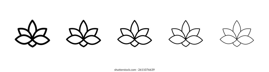 Lotus icon Symbol mark in Outline style