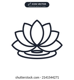 lotus icon symbol template for graphic and web design collection logo vector illustration