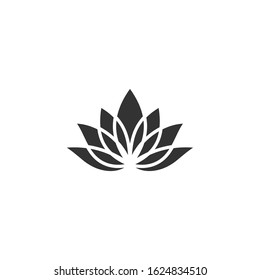 Lotus icon template color editable. Lotus symbol vector sign isolated on white background.