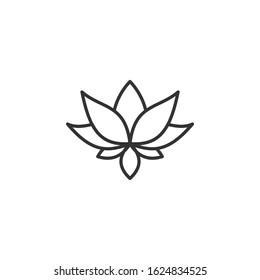 Lotus icon template color editable. Lotus symbol vector sign isolated on white background.