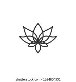 Lotus icon template color editable. Lotus symbol vector sign isolated on white background.