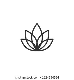 Lotus icon template color editable. Lotus symbol vector sign isolated on white background.