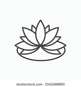 Lotus icon in thin black lines