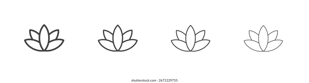 Lotus icon. Thin line icon for website design and development, app development.