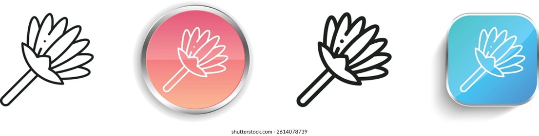 lotus icon. Thin Linear, Regular and Button Style Design Isolated On White Background