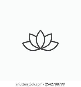Lotus icon in thin outlined.
