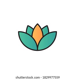 lotus icon vector filled outline design. isolated on white background