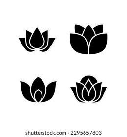 Plantilla de logotipo de ilustración vectorial de icono de Lotus para muchos fines. Aislado sobre fondo blanco.