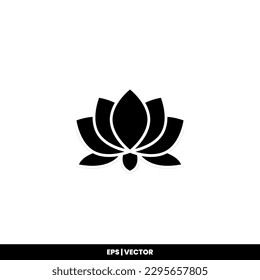Lotus Icon Vektorgrafik Logo Vorlage für viele Zwecke. Einzeln auf weißem Hintergrund.