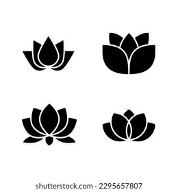 Lotus Icon Vektorgrafik Logo Vorlage für viele Zwecke. Einzeln auf weißem Hintergrund.