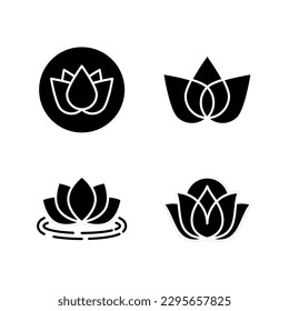 Lotus icon vector illustration logo template for many purpose. Isolated on white background.