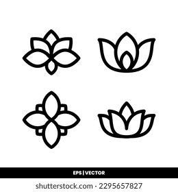 Plantilla de logotipo de ilustración vectorial de icono de Lotus para muchos fines. Aislado sobre fondo blanco.