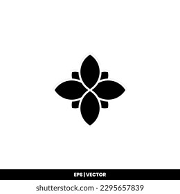 Lotus icon vector illustration logo template for many purpose. Isolated on white background.