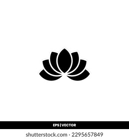 Lotus Icon Vektorgrafik Logo Vorlage für viele Zwecke. Einzeln auf weißem Hintergrund.