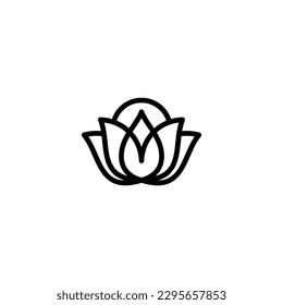 Lotus icon vector illustration logo template for many purpose. Isolated on white background.