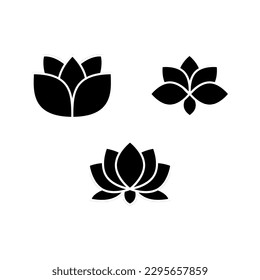 Lotus icon vector illustration logo template for many purpose. Isolated on white background.