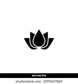 Lotus icon vector illustration logo template for many purpose. Isolated on white background.
