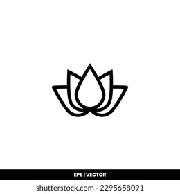 Lotus icon vector illustration logo template for many purpose. Isolated on white background.