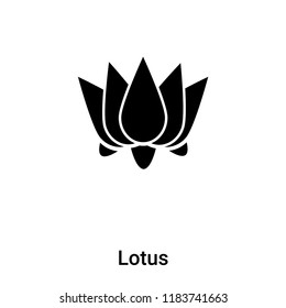 Lotus icon vector isolated on white background, logo concept of Lotus sign on transparent background, filled black symbol