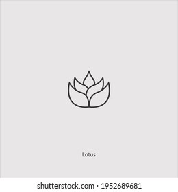 lotus icon vector isolated on white background