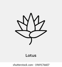 lotus icon vector. Linear style sign for mobile concept and web design. lotus symbol illustration. Pixel vector graphics - Vector.