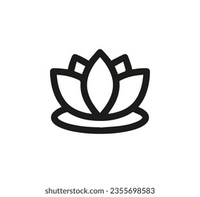 Lotus icon vector. Linear style sign for mobile concept and web design. Lotus symbol illustration. Pixel vector graphics - Vector.