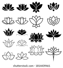 Lotus icon vector set. Harmony illustration sign collection. Buddha flower symbol.