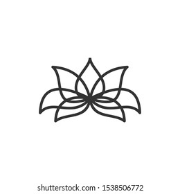 Lotus Icon vector sign isolated for graphic and web design. Lotus plant. Lotus flower symbol template color editable on white background.