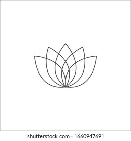 Lotus icon vector sign isolated on white background. Lotus symbol