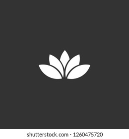 lotus icon vector. lotus sign on black background. lotus icon for web and app